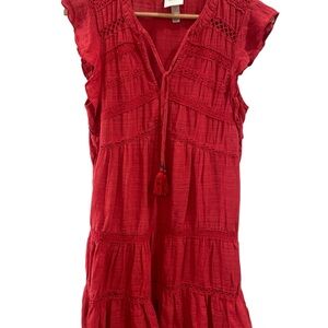 Knox Rose Red Textured Dress Size Medium